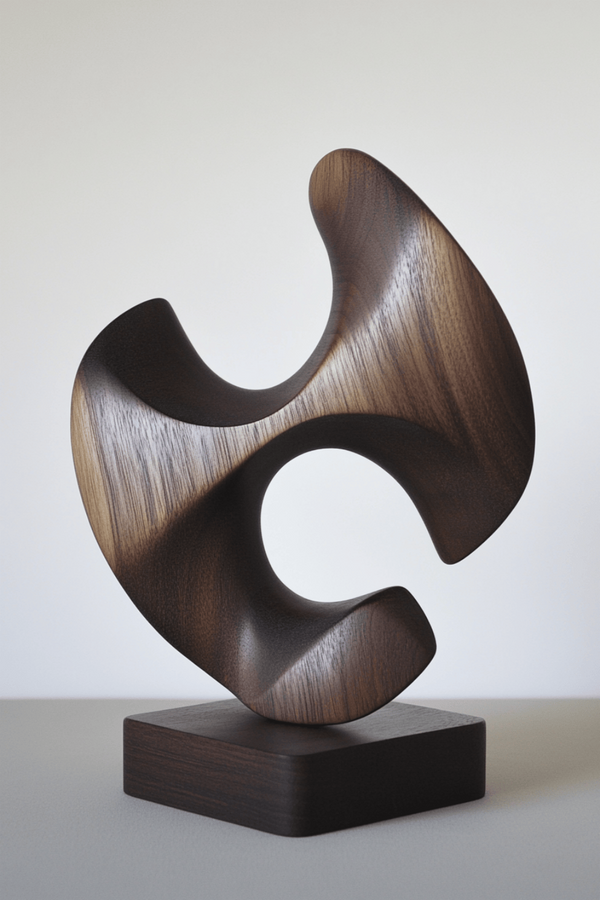 Contemporary Wood Carving - Unique Dark Statement Home Piece #WG109