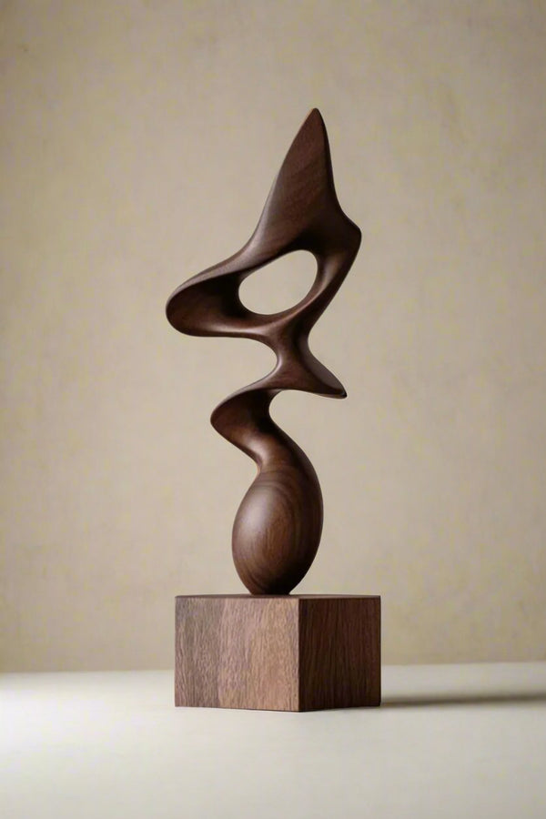 Abstract Wood Sculpture – Elegant Home Decor Accent #WG002