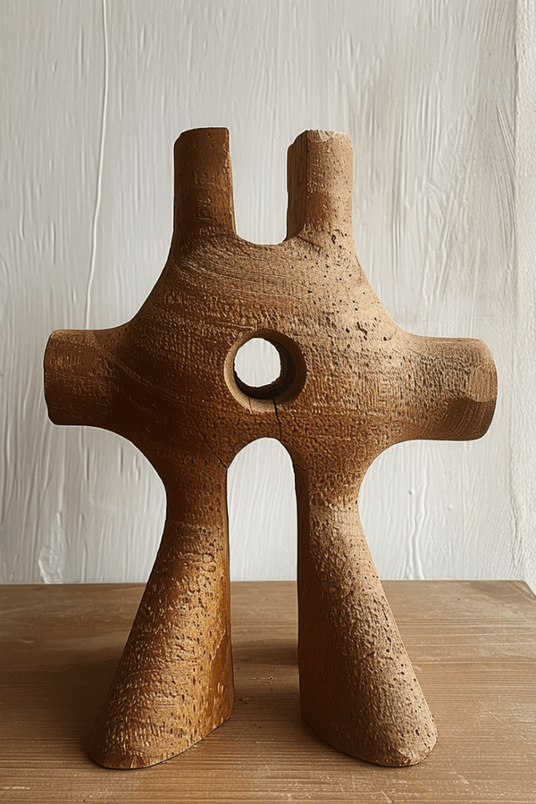 Organic Shape Wooden Carving - Handcrafted Contemporary Sculpture #WG089