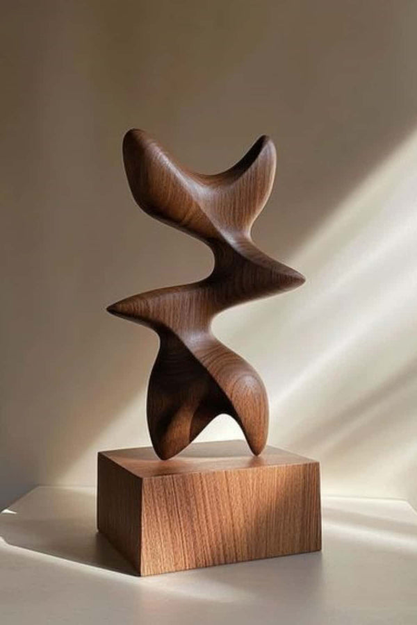 Minimalist Abstract Wooden Statue for Modern Home Design #WG003