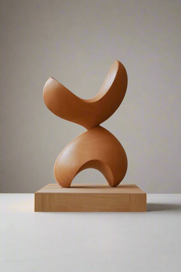 Handmade Abstract Wooden Sculpture - Modern Minimalist Home Decor #WG105