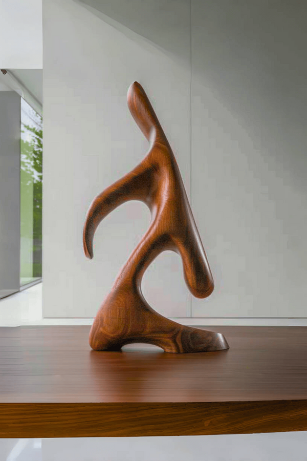 Handcrafted Wooden Figurine - Fluid Abstract Home & Office Decor #WG097