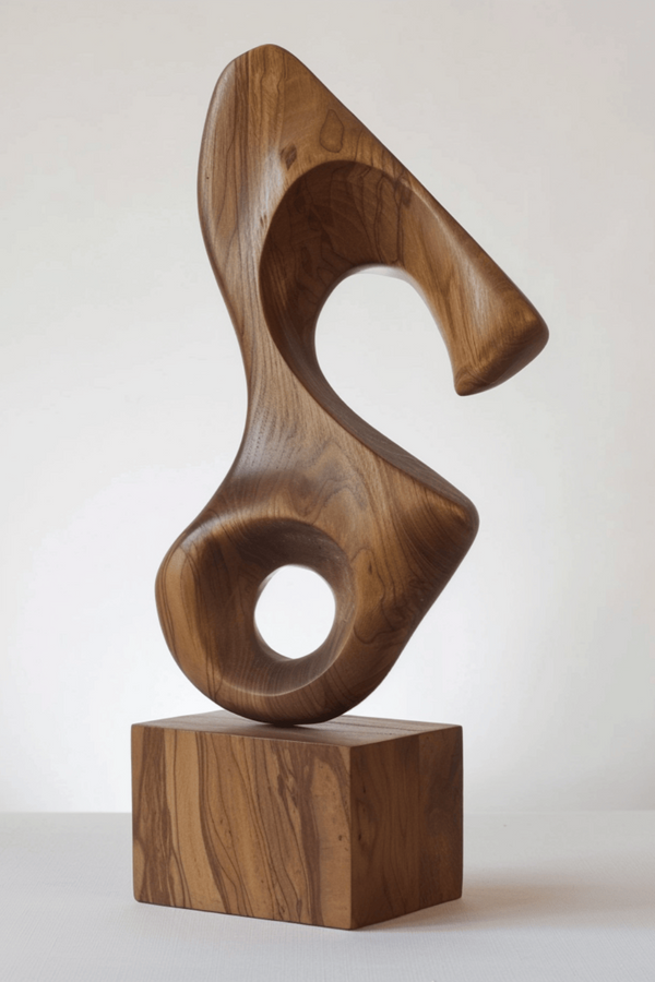 Handmade Abstract Wooden Sculpture - Modern Organic Art Decor #WG104