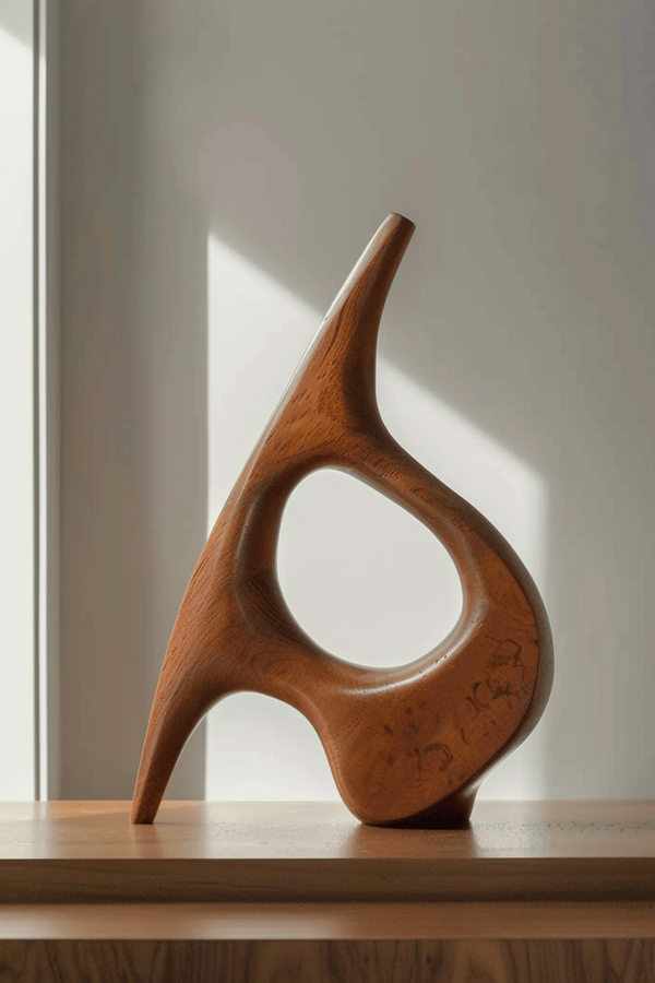 Luxury Hand-Carved Wood Art - Organic Contemporary Sculpture #WG099