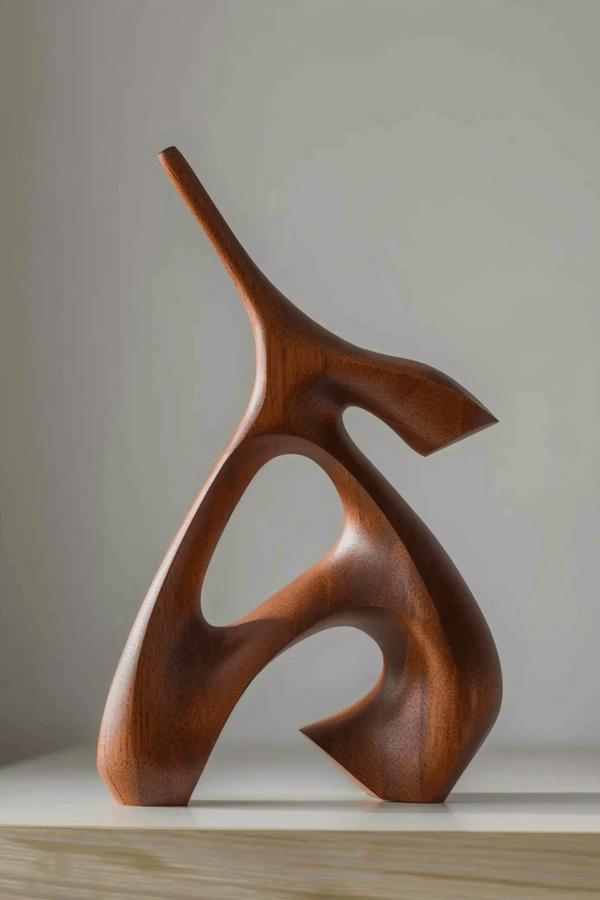 Sleek Wooden Minimalist Sculpture - Handmade Decorative Art #WG096