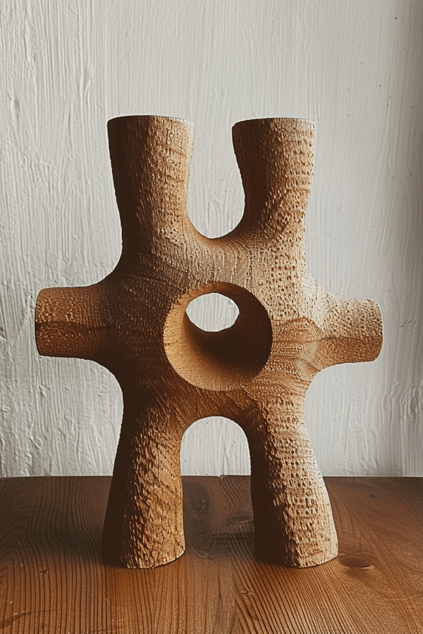 Rustic Wooden Sculpture - Handmade Geometric Art for Home & Office #WG090