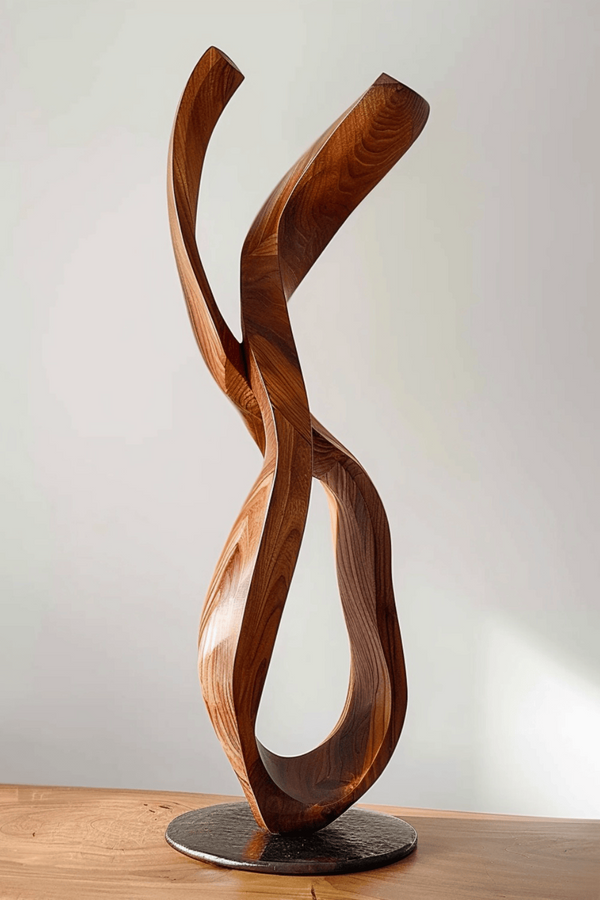 Handcrafted Wooden Totem - Unique Geometric Design for Modern Interiors #WG085