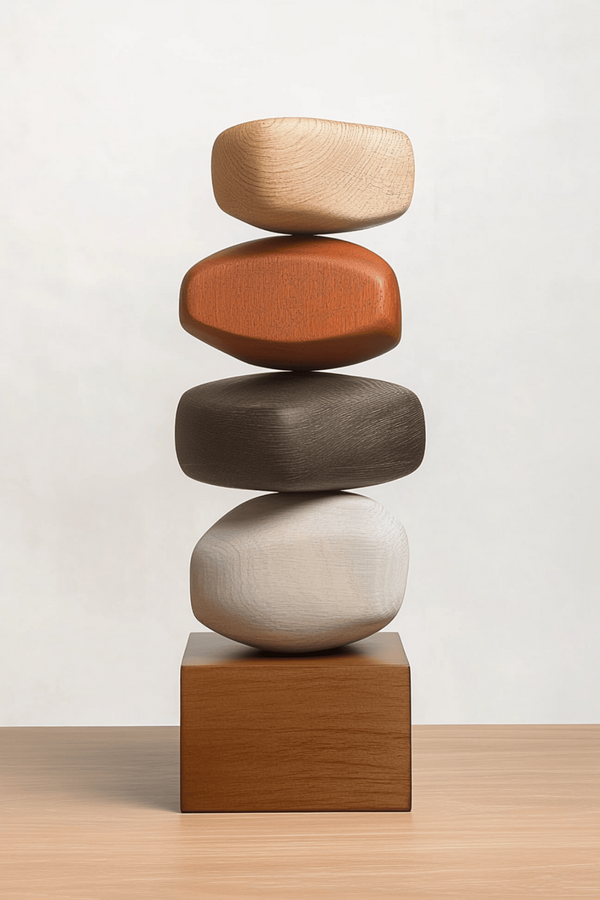 Hand-Carved Wooden Balance Sculpture - Nature-Inspired Home Decor #WG103