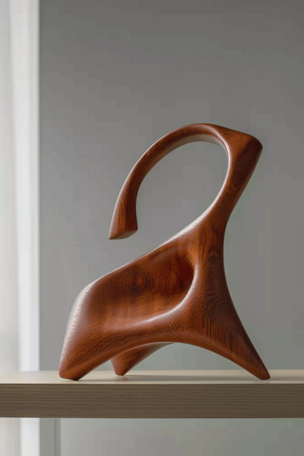 Modern Abstract Wood Carving - Elegant Handmade Artistic Decor #WG095