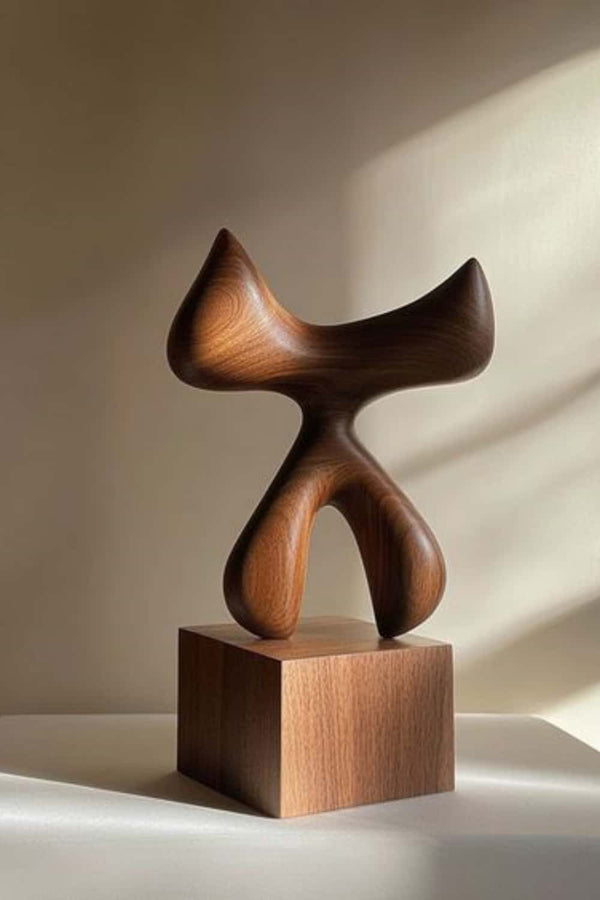 Modern Abstract Wooden Sculpture - Minimalist Home Decor Art Piece #WG069