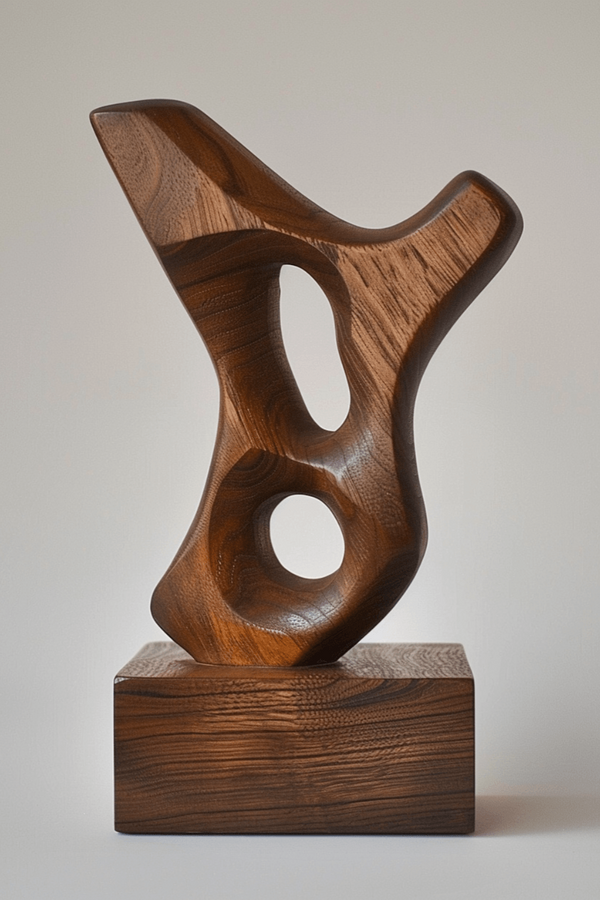 Abstract Geometric Wooden Sculpture for Modern Home Decor #WG039