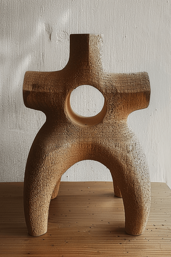 Handcrafted Abstract Wood Art - Minimalist Organic Home Accent #WG091