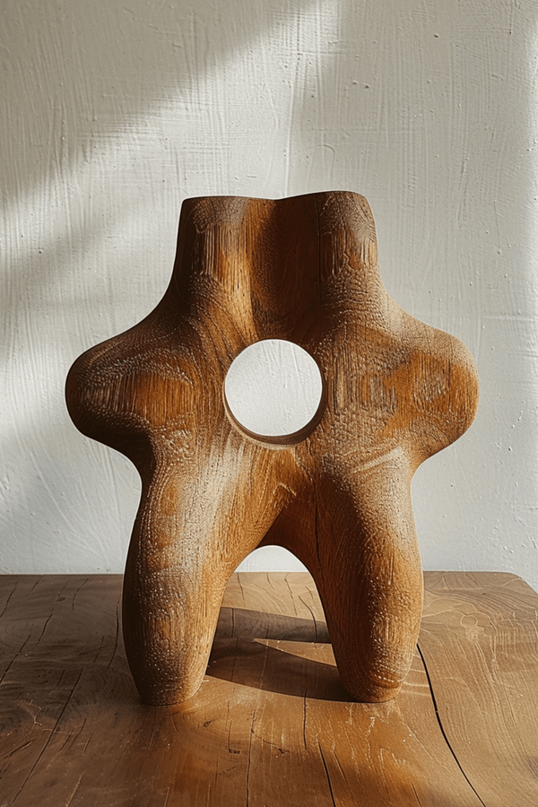 Handmade Abstract Wooden Sculpture - Organic Modern Home Decor #WG086