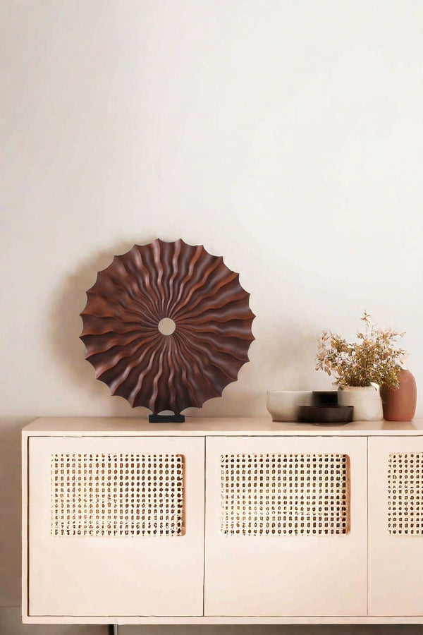 Handmade Wooden Sunburst Sculpture - Modern Abstract Home Decor #WG094