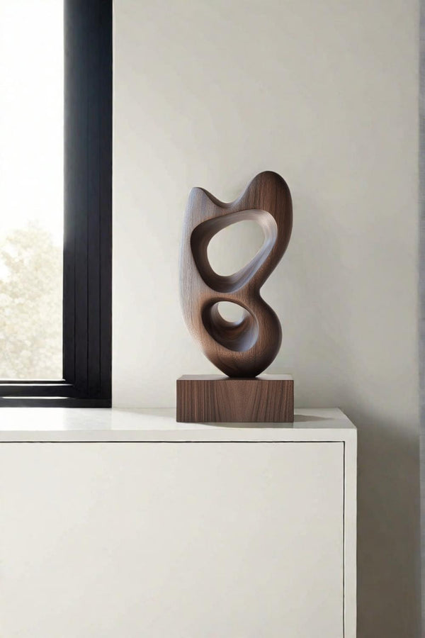 Stylish Wooden Abstract Sculpture for Interior Design #WG040