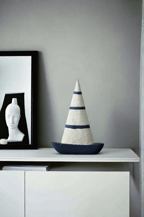 Minimalist Abstract Boat – Handmade Nautical Art Decor #WG129
