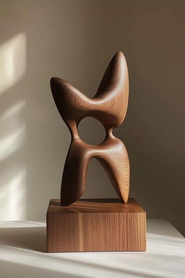 Minimalist Wooden Carving - Artistic Handmade Sculpture for Home Decor #WG071