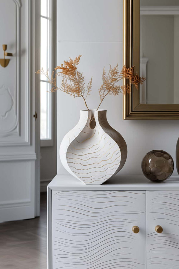 Minimalist Wooden Vase – Modern Abstract Sculpture Home Decor #WG142
