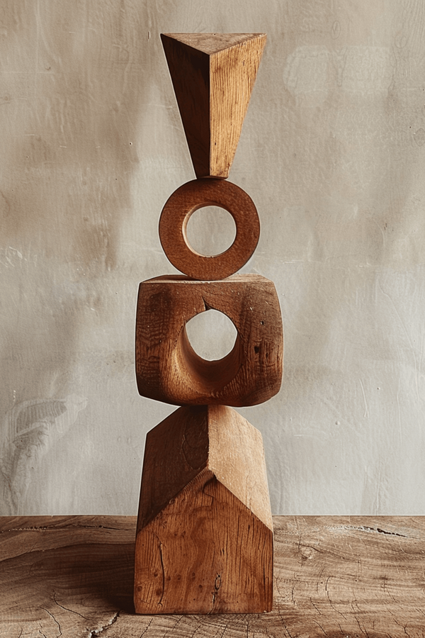 Minimalist Wood Art - Abstract Geometric Sculpture for Stylish Spaces #WG084