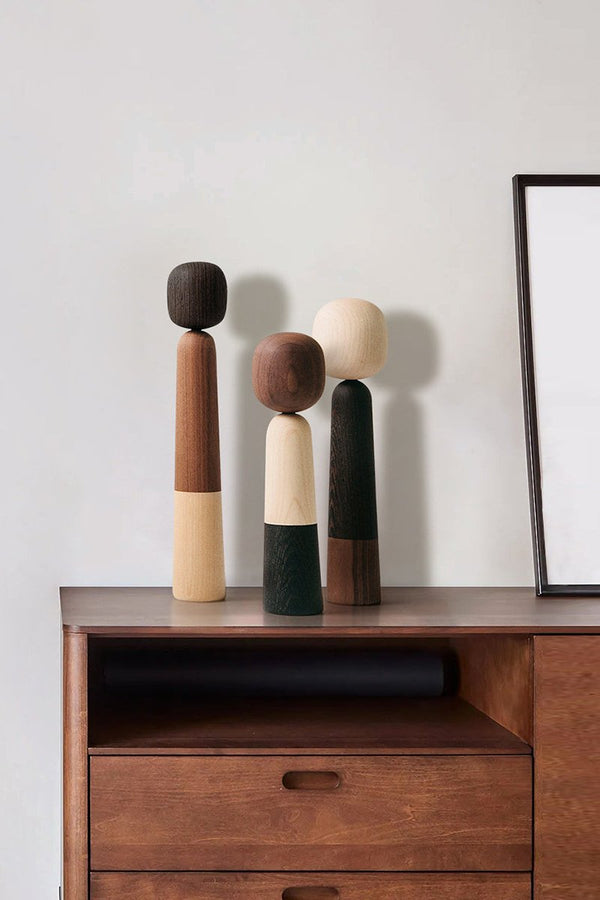 Abstract Wooden Statue Set – Artistic Home Decor Sculpture Collection #WA027
