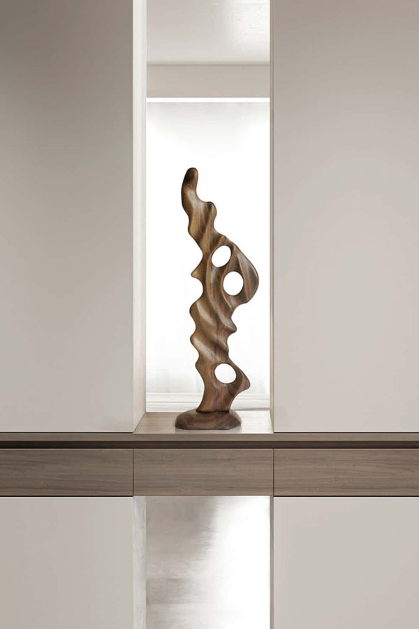 Organic Wood Sculpture: Unique Hand-Carved Artisan Wood Piece #WG063