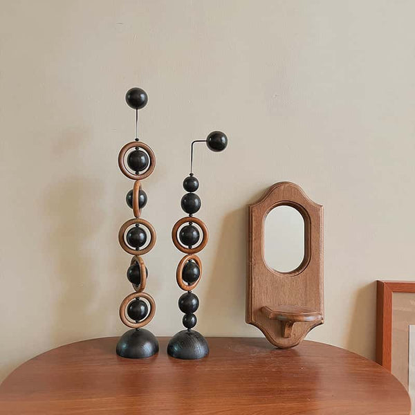 Geometric Wood Sculpture Set - Modern Home Accessories Decor #WG124
