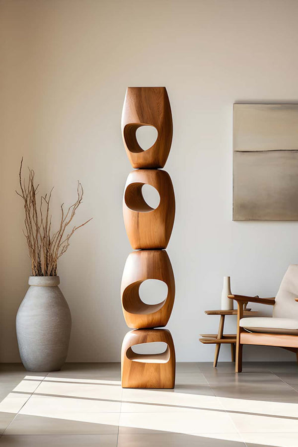 Abstract Wooden Sculpture for Modern Home Decor #WG029