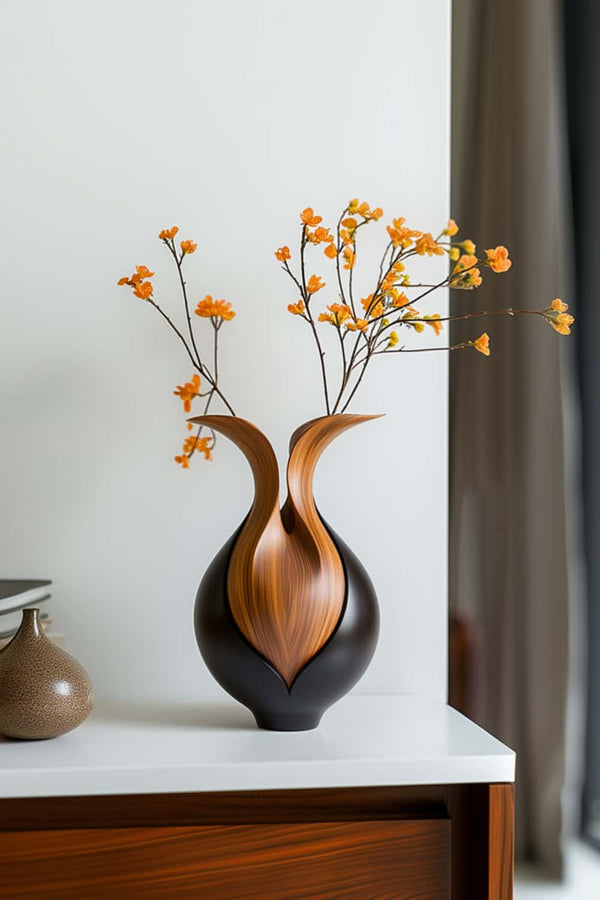 Elegant Wooden Vase – Modern Home Decor & Minimalist Sculpture #WG141