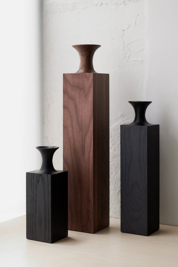 Abstract Wood Vase Set: Contemporary Home Decor Sculpture #WG059
