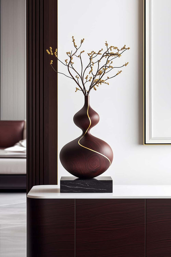 Handmade Wooden Vase – Abstract Modern Sculpture for Home Decor #WG144