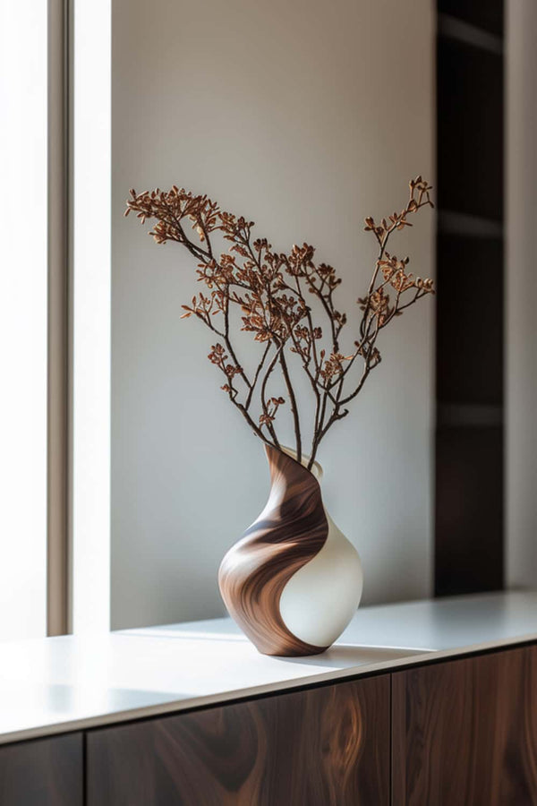 Handmade Wooden Vase – Minimalist Modern Home Decor Accent #WG136
