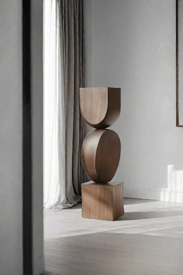 Handcrafted Wooden Sculpture for Minimalist Interiors #WG044