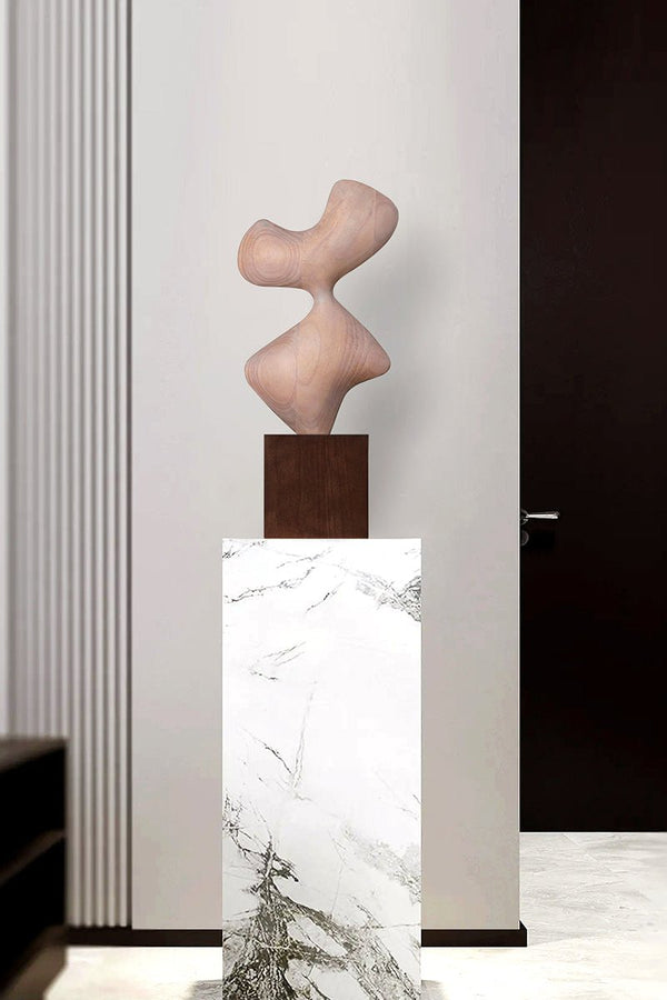 Abstract Wood Carving: Geometric Artwork for Modern Homes #WA015