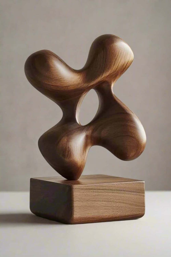 Organic Form Wood Art: Sculptural, Hand-Carved, Modern Decor #WG067