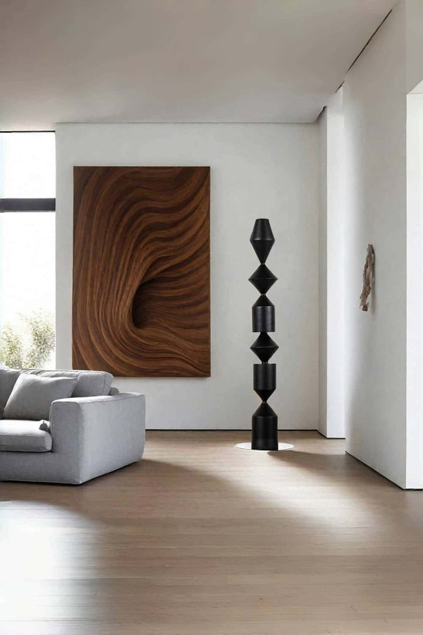 Modern Black Abstract Sculpture for Home Decor #WG036