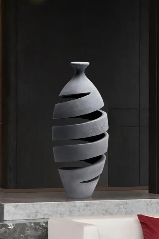 Sliced Wooden Carving: Modern Abstract Home Decor Sculpture #WG049
