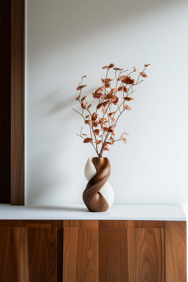 Handcrafted Wooden Vase Sculpture for Modern Interior Decor #WG134