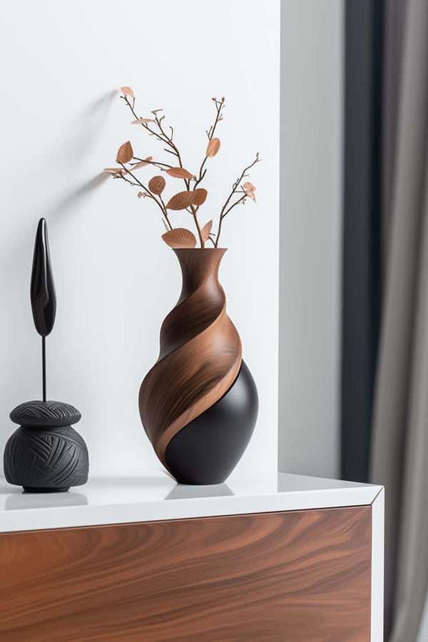 Minimalist Wood Vase for Modern Home Decor and Tabletop Style #WG130