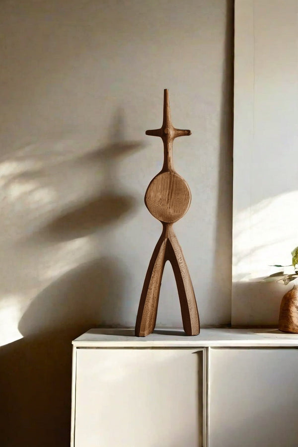 Abstract Wooden Figurine - Handmade Minimalist Sculpture for Home Decor #WG078