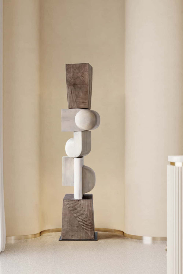 Geometric Abstract Wooden Sculpture for Modern Home Decor #WG038