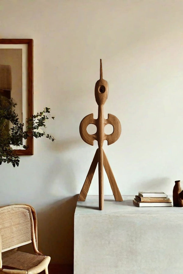 Tribal Wooden Sculptures - Handcrafted Primitive Art for Home Decor #WG082