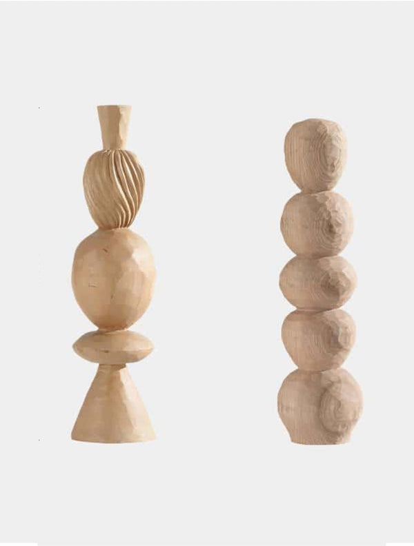 Contemporary Wooden Art Set - Stylish Natural Shelf Decor #WG123