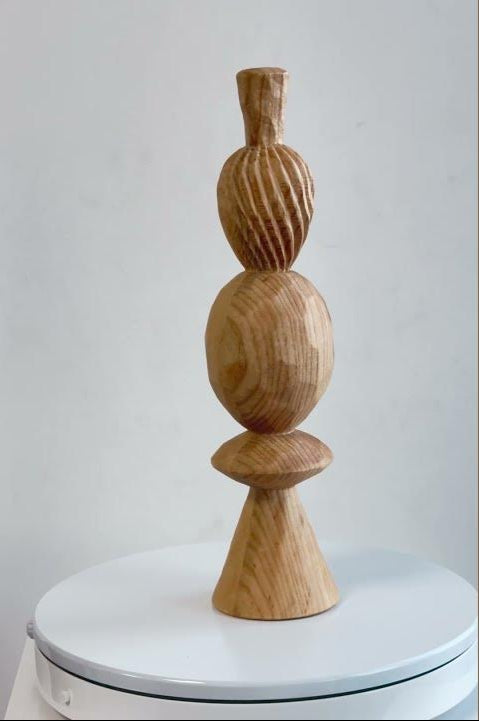 Contemporary Wooden Art Set - Stylish Natural Shelf Decor #WG123