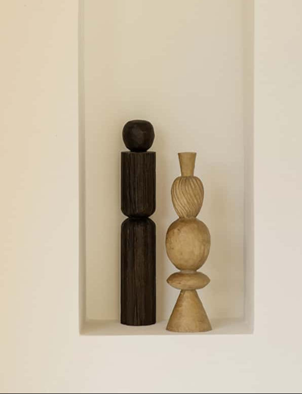 Contemporary Wooden Art Set - Stylish Natural Shelf Decor #WG123