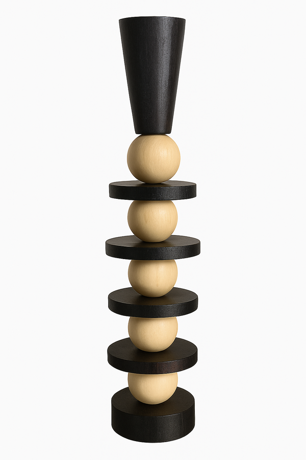 Handmade Abstract Wood Sculptures Set - Nordic Style Table Accents #WG117
